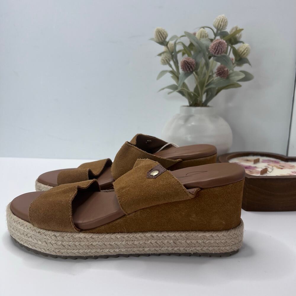 Joie Wedge Suede Espadrille Platform Sandal Tan Women 8M Tried On